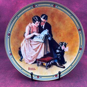 COLLECTOR'S PLATE " A COUPLE'S COMMITMENT" BY NORMAN ROCKWELL PLATE # 6483H, VTG